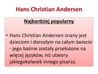 hans christian andersen