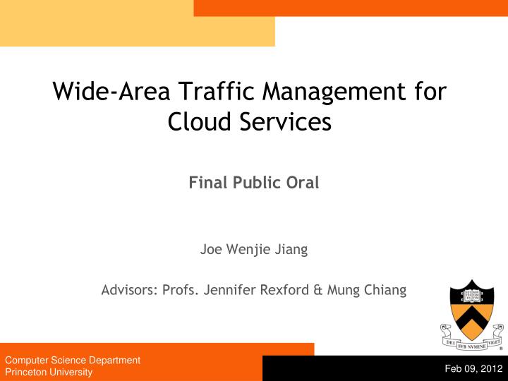 wide area traffic management for cloud services