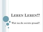 Leren Leren!? - slide 1