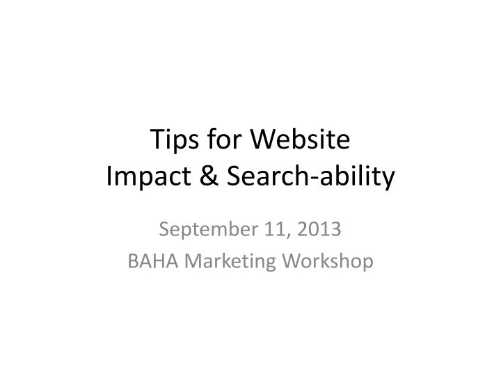 tips for website impact search ability