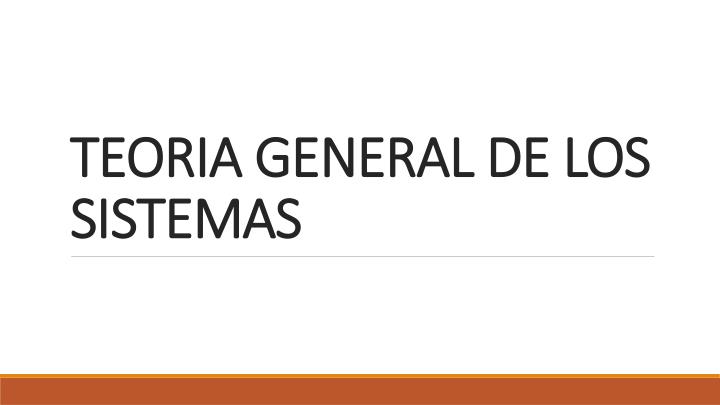 teoria general de los sistemas