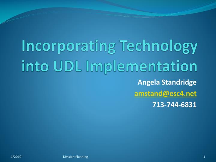 incorporating technology into udl implementation