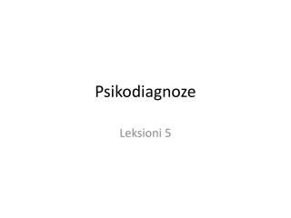psikodiagnoze