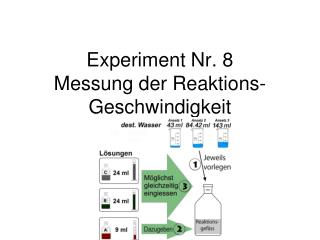 experiment nr 8 messung der reaktions geschwindigkeit