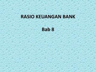 rasio keuangan bank bab 8