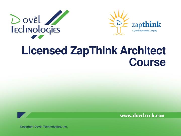 licensed zapthink architect course