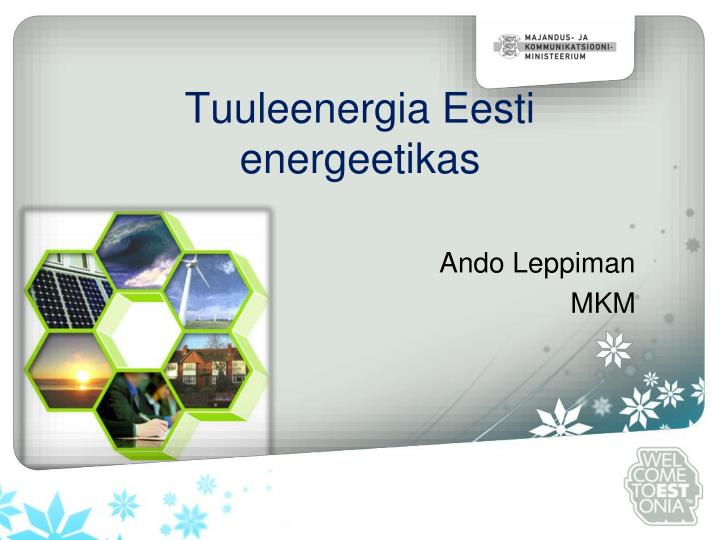 tuuleenergia eesti energeetikas