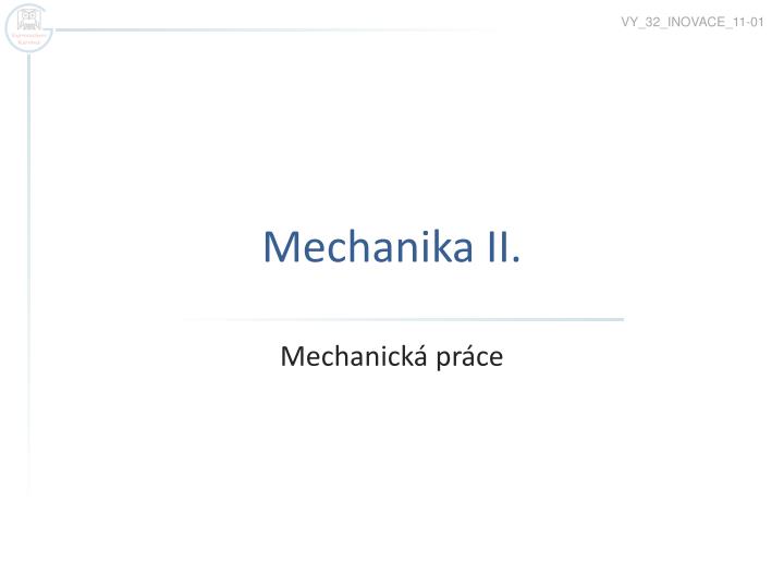 mechanika i i