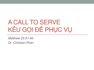 a call to serve k u g i ph c v
