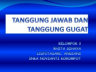 tanggung jawab dan tanggung gugat