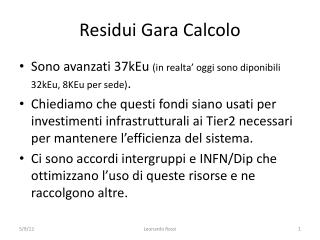 residui gara calcolo