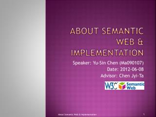 About Semantic Web &amp; Implementation