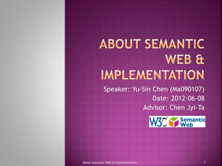 about semantic web implementation