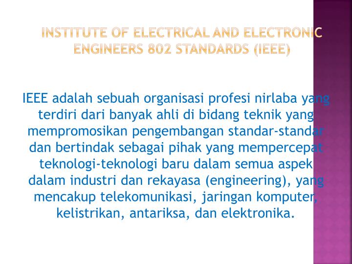 institute of electrical and electronic engineers 802 standards ieee