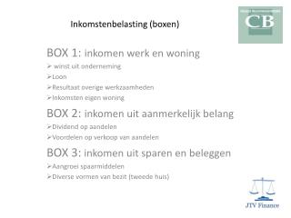 inkomstenbelasting boxen