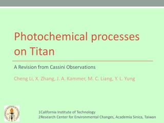 Photochemical processes on Titan