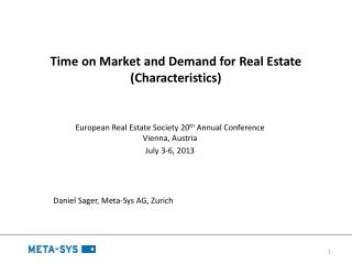 Time on Market and Demand for Real Estate (Characteristics)