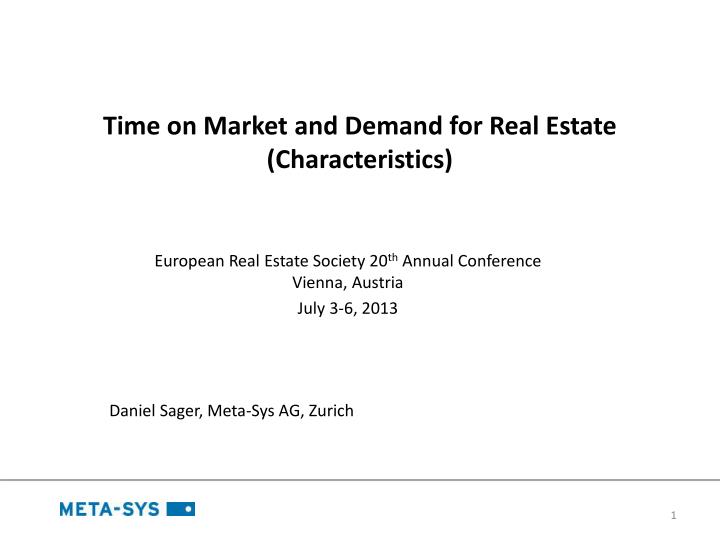 time on market and demand for real estate characteristics