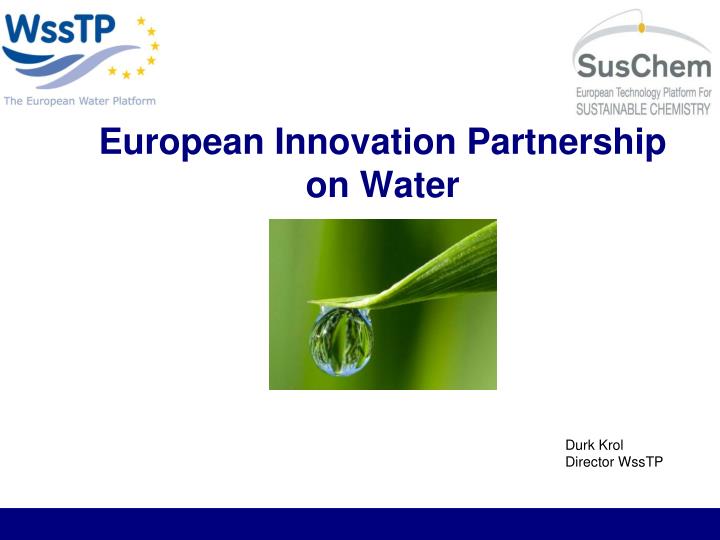 european innovation partnership on water