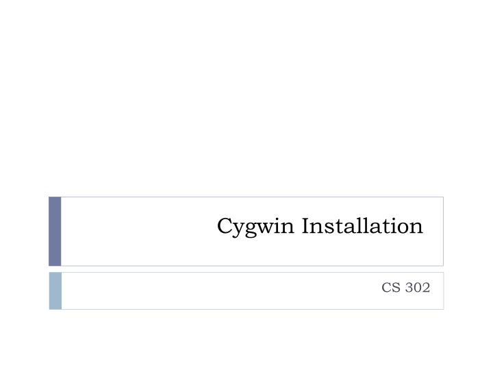 cygwin installation