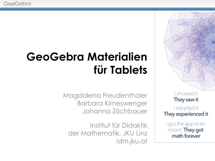 geogebra materialien f r tablets