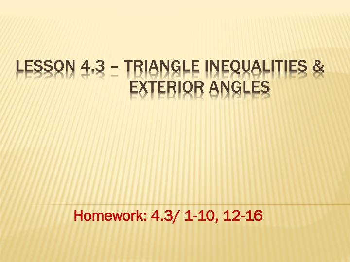 lesson 4 3 triangle inequalities exterior angles