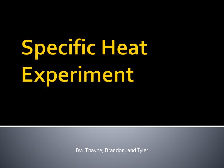 specific heat experiment