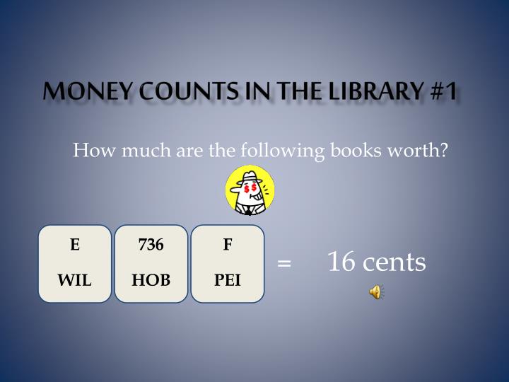 money counts in the library 1