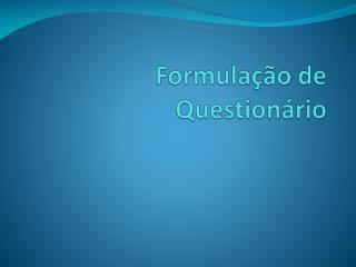 formula o de question rio