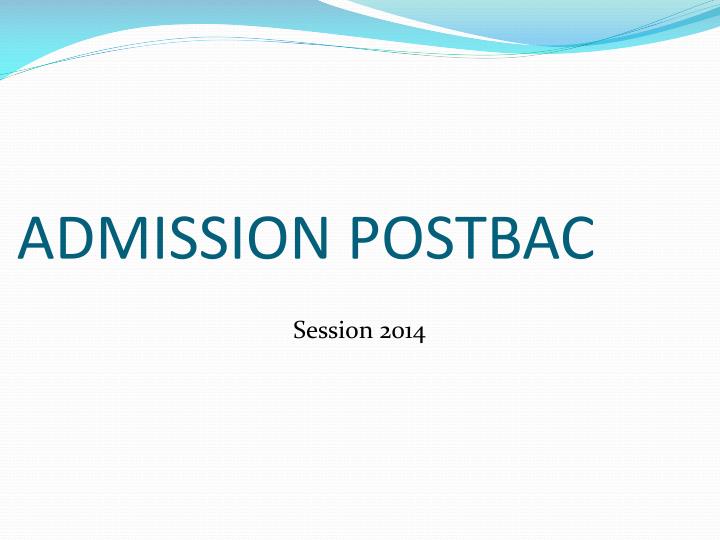 admission postbac