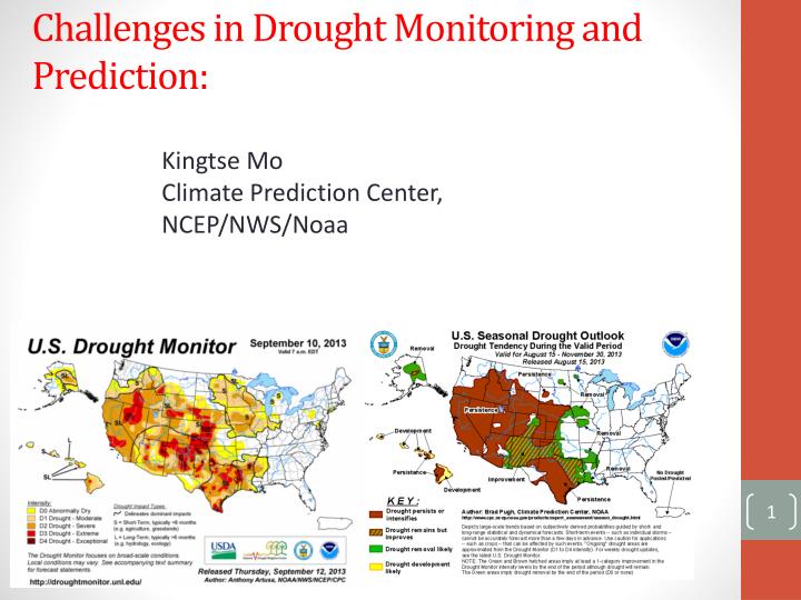 challenges in drought monitoring and prediction