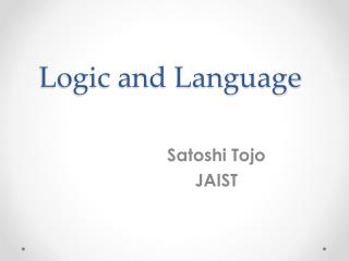 logic and language