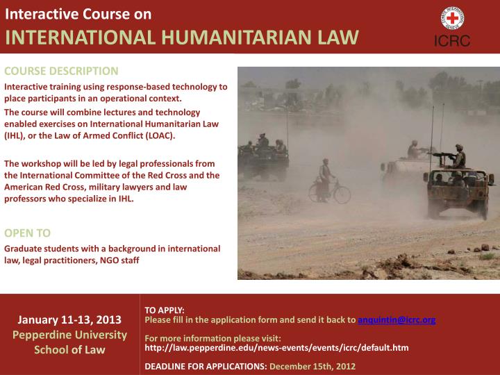 interactive course on international humanitarian law