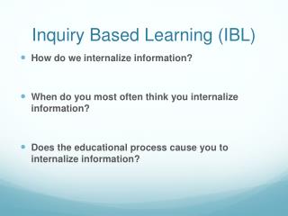 inquiry based learning ibl