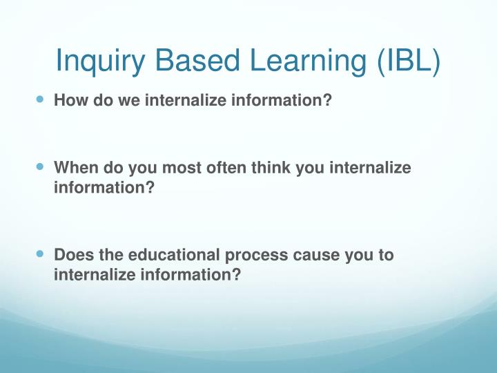 inquiry based learning ibl
