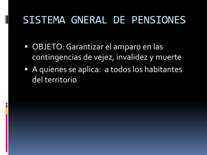 sistema gneral de pensiones