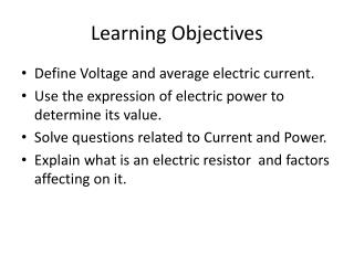 learning objectives