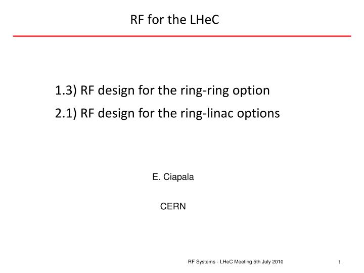 rf for the lhec