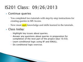 IS201 Class: 09/26/2013