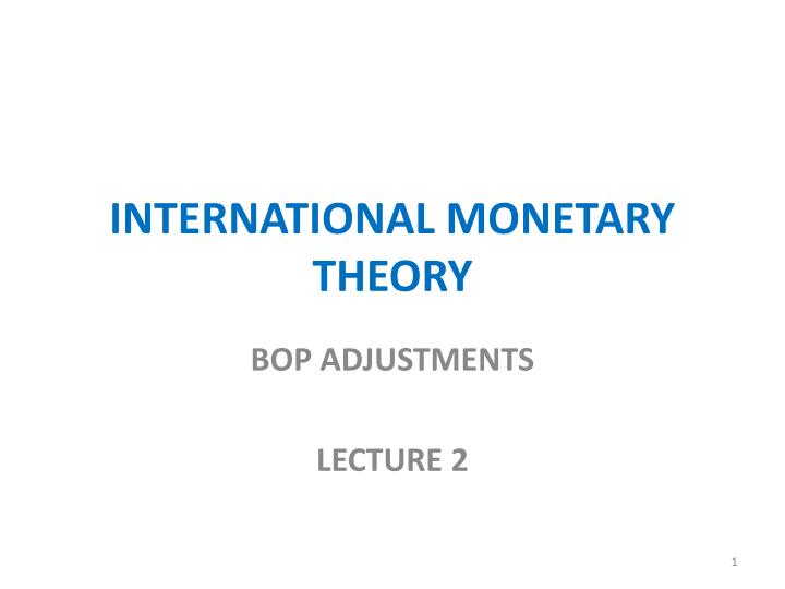 international monetary theory