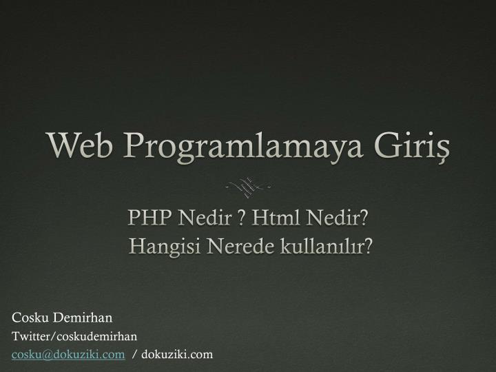 web programlamaya giri