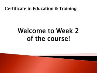 Certificate in Education &amp; Training
