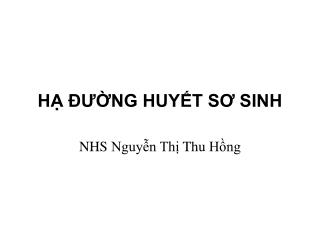 h ng huy t s sinh