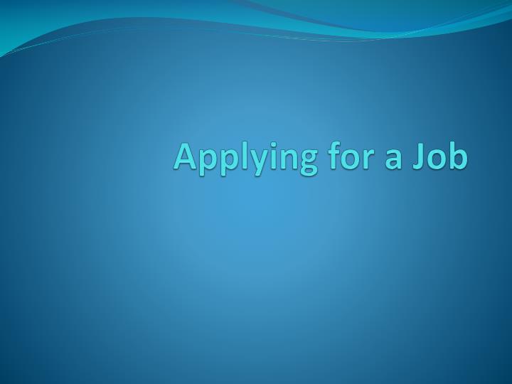 applying for a job