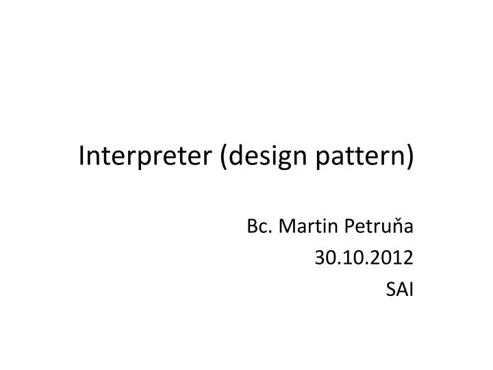 interpreter design pattern