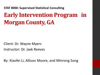 Early Intervention Program in Morgan County, GA