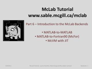 McLab Tutorial sable.mcgill/mclab