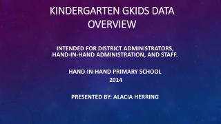 Kindergarten GKIDS Data Overview