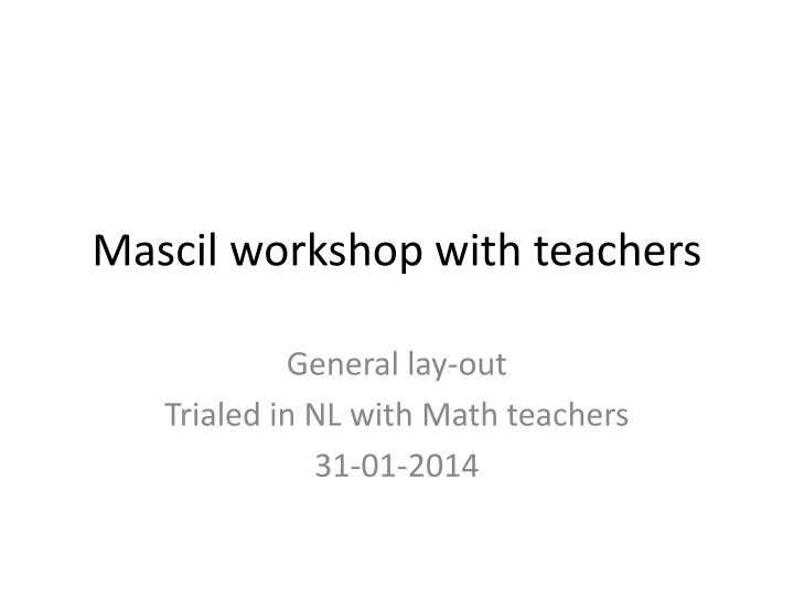 mascil workshop with teachers