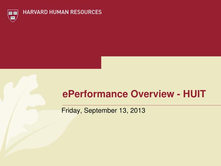 eperformance overview huit